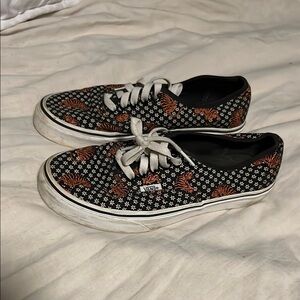 Vans Black and Orange Tiger Print Sneakers